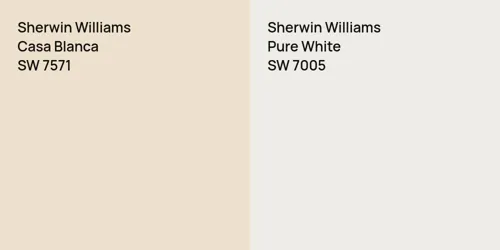 SW 7571 Casa Blanca vs SW 7005 Pure White