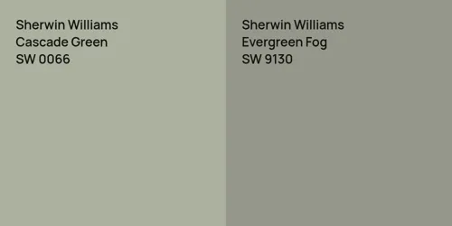 SW 0066 Cascade Green vs SW 9130 Evergreen Fog