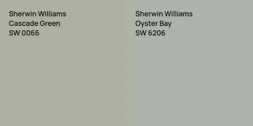 SW 0066 Cascade Green vs SW 6206 Oyster Bay