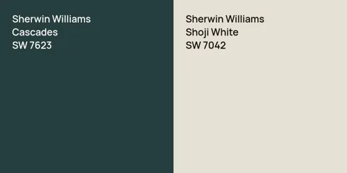 SW 7623 Cascades vs SW 7042 Shoji White