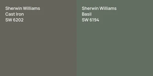 SW 6202 Cast Iron vs SW 6194 Basil