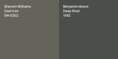 SW 6202 Cast Iron vs 1582 Deep River