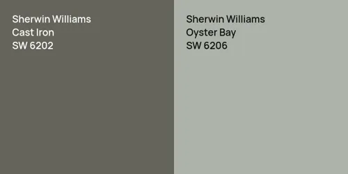 SW 6202 Cast Iron vs SW 6206 Oyster Bay