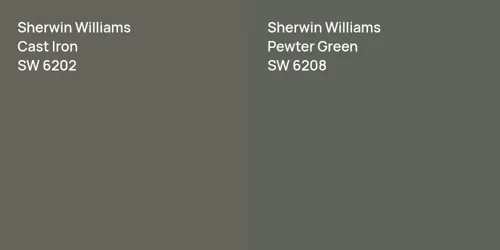 SW 6202 Cast Iron vs SW 6208 Pewter Green