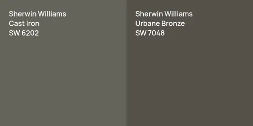 SW 6202 Cast Iron vs SW 7048 Urbane Bronze