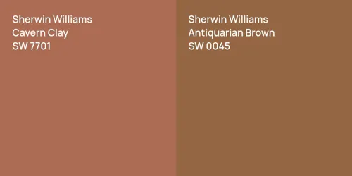 SW 7701 Cavern Clay vs SW 0045 Antiquarian Brown