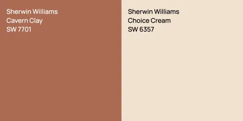 SW 7701 Cavern Clay vs SW 6357 Choice Cream