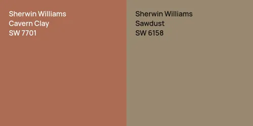 SW 7701 Cavern Clay vs SW 6158 Sawdust