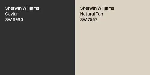 SW 6990 Caviar vs SW 7567 Natural Tan