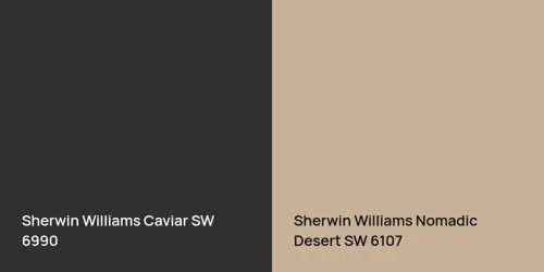 SW 6990 Caviar vs SW 6107 Nomadic Desert