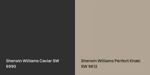 SW 6990 Caviar vs SW 9612 Perfect Khaki