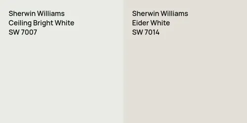 SW 7007 Ceiling Bright White vs SW 7014 Eider White