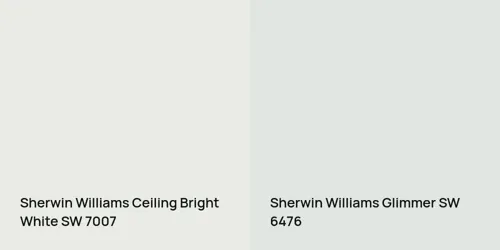 SW 7007 Ceiling Bright White vs SW 6476 Glimmer