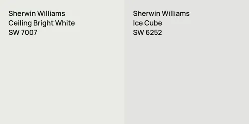 SW 7007 Ceiling Bright White vs SW 6252 Ice Cube