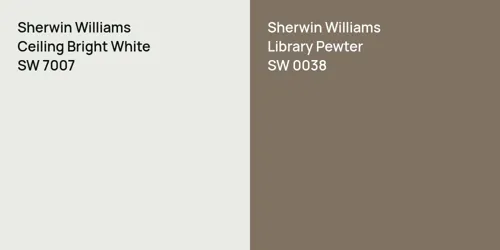 SW 7007 Ceiling Bright White vs SW 0038 Library Pewter