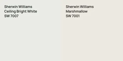 SW 7007 Ceiling Bright White vs SW 7001 Marshmallow