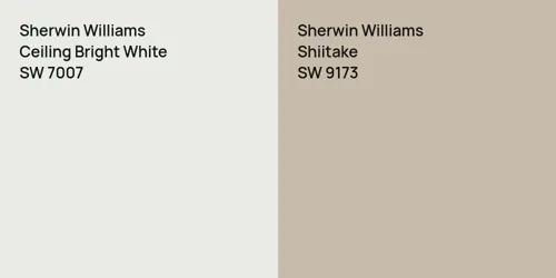 SW 7007 Ceiling Bright White vs SW 9173 Shiitake