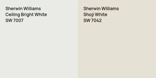 SW 7007 Ceiling Bright White vs SW 7042 Shoji White