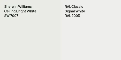 SW 7007 Ceiling Bright White vs RAL 9003 Signal White