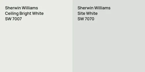 SW 7007 Ceiling Bright White vs SW 7070 Site White