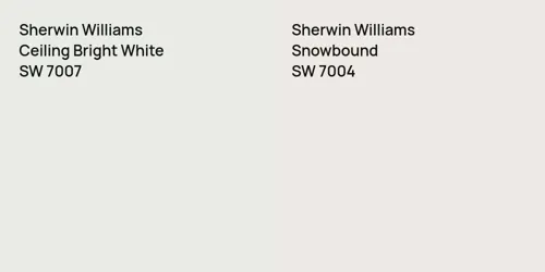 SW 7007 Ceiling Bright White vs SW 7004 Snowbound