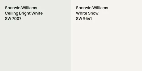 SW 7007 Ceiling Bright White vs SW 9541 White Snow