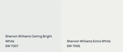 SW 7007 Ceiling Bright White vs SW 7006 Extra White