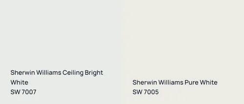 SW 7007 Ceiling Bright White vs SW 7005 Pure White