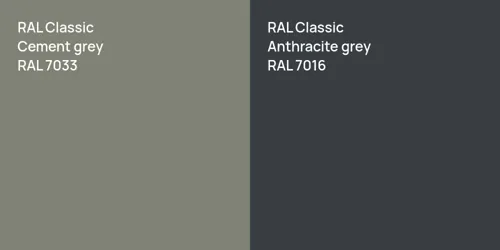 RAL 7033  Cement grey vs RAL 7016  Anthracite grey