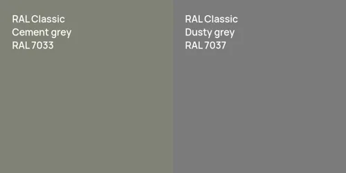 RAL 7033  Cement grey vs RAL 7037  Dusty grey