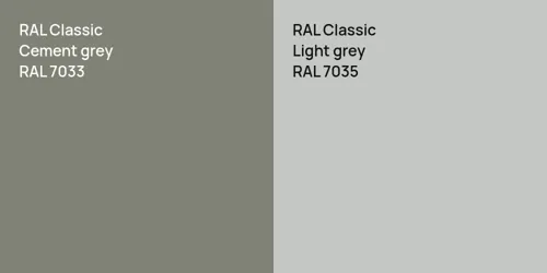 RAL 7033  Cement grey vs RAL 7035  Light grey