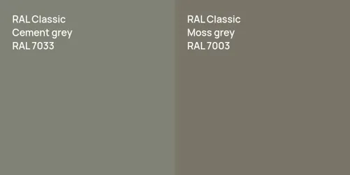 RAL 7033  Cement grey vs RAL 7003  Moss grey