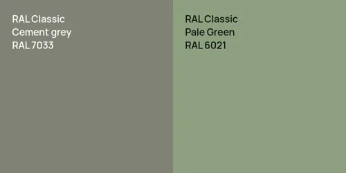 RAL 7033  Cement grey vs RAL 6021 Pale Green