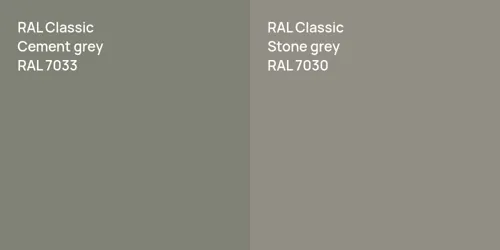 RAL 7033  Cement grey vs RAL 7030  Stone grey