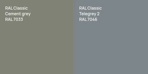 RAL 7033  Cement grey vs RAL 7046  Telegrey 2