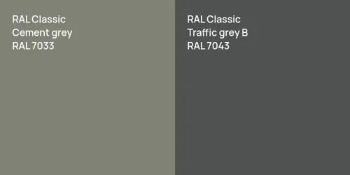 RAL 7033  Cement grey vs RAL 7043  Traffic grey B