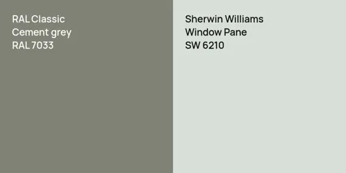 RAL 7033  Cement grey vs SW 6210 Window Pane