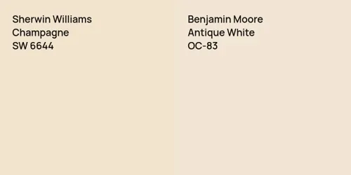 SW 6644 Champagne vs OC-83 Antique White