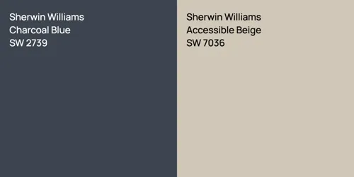 SW 2739 Charcoal Blue vs SW 7036 Accessible Beige