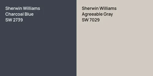 SW 2739 Charcoal Blue vs SW 7029 Agreeable Gray