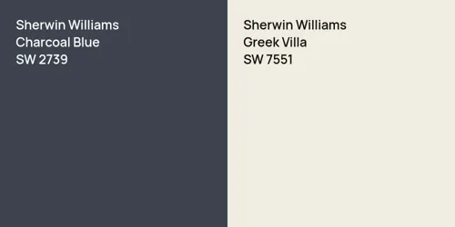 SW 2739 Charcoal Blue vs SW 7551 Greek Villa