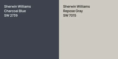 SW 2739 Charcoal Blue vs SW 7015 Repose Gray