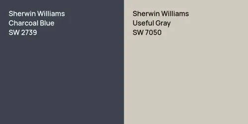 SW 2739 Charcoal Blue vs SW 7050 Useful Gray