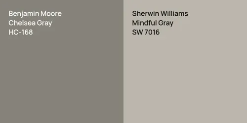 HC-168 Chelsea Gray vs SW 7016 Mindful Gray