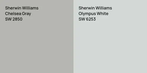 SW 2850 Chelsea Gray vs SW 6253 Olympus White