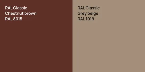 RAL 8015  Chestnut brown vs RAL 1019  Grey beige