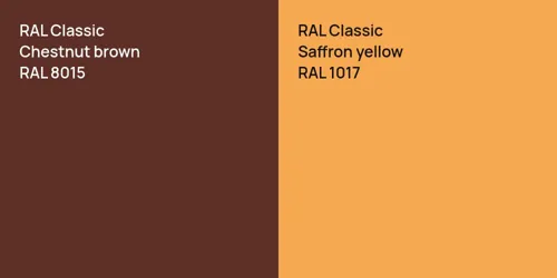 RAL 8015  Chestnut brown vs RAL 1017  Saffron yellow