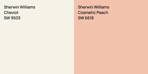 SW 9503 Cheviot vs SW 6618 Cosmetic Peach