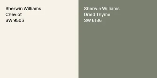 SW 9503 Cheviot vs SW 6186 Dried Thyme