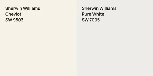 SW 9503 Cheviot vs SW 7005 Pure White